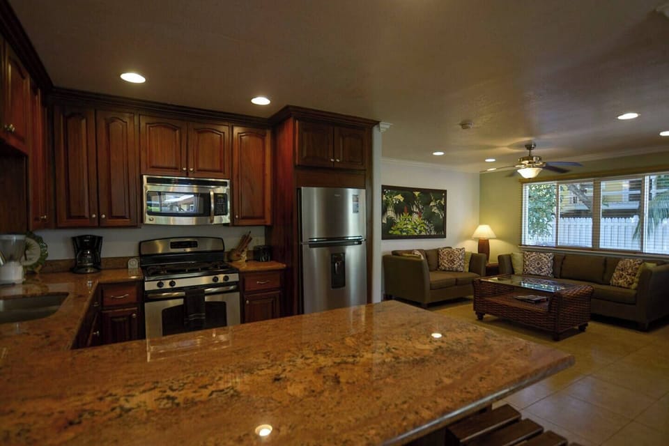 Plenty of kitchen counter space.
