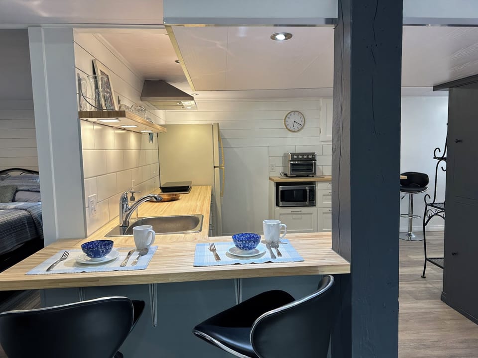 Breakfast Counter, full size fridge