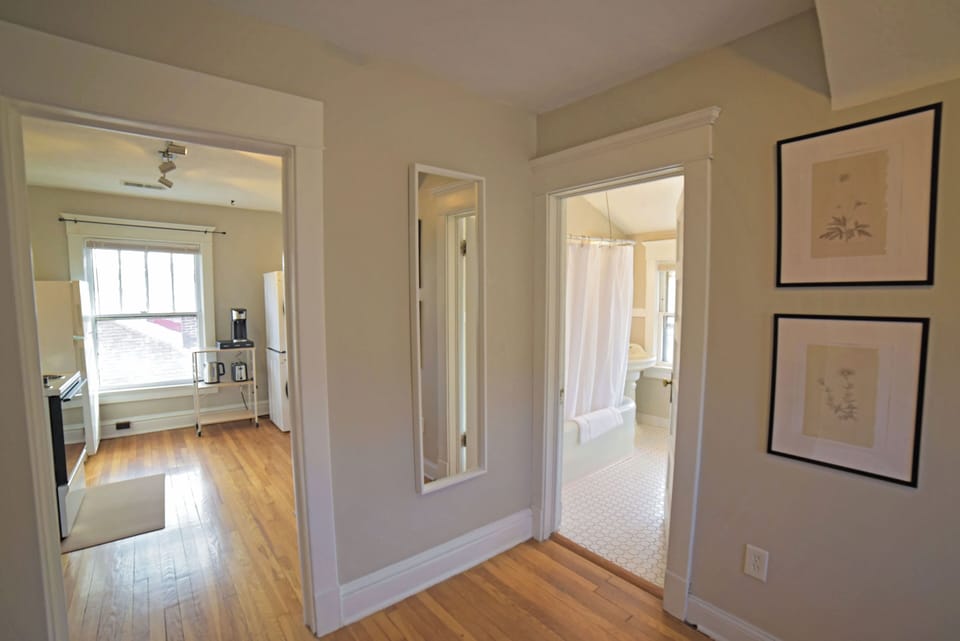 Interior hallway providing convenient access to bedrooms and bath.
