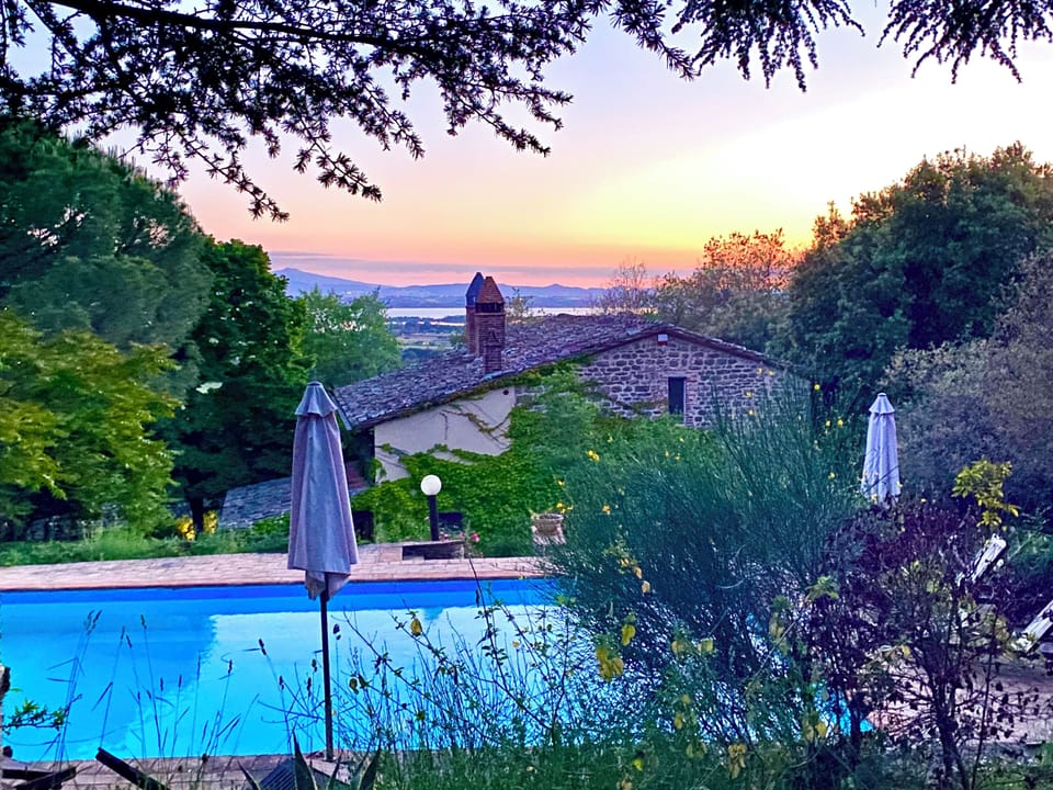 Medieval stone made lake view Villa with pool