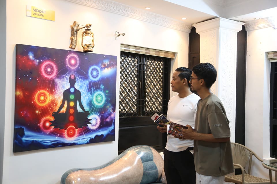 “The Kundalini Shakti Lounge offers a peaceful retreat to unwind, meditate, and connect with your inner power in a soulful, sacred setting.”