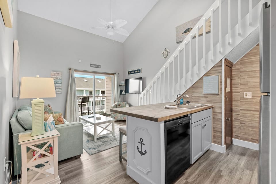 Open living & kitchen area...