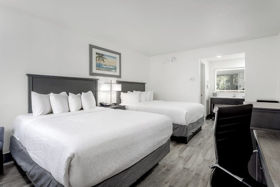 Spread out with two plush beds for easy group stays.