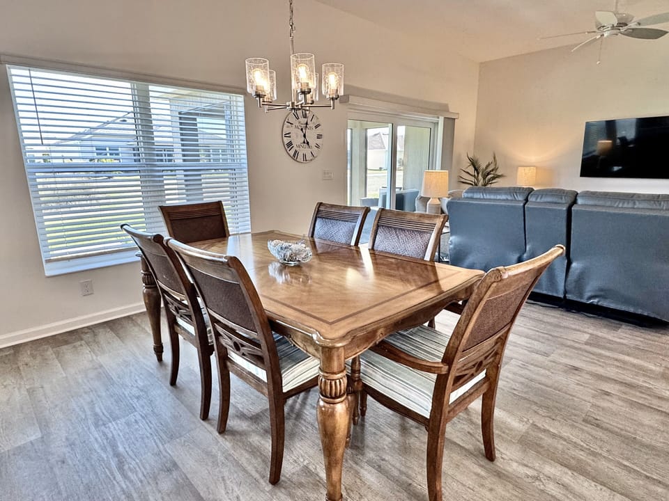 Transition to the Dining and into the Living Room