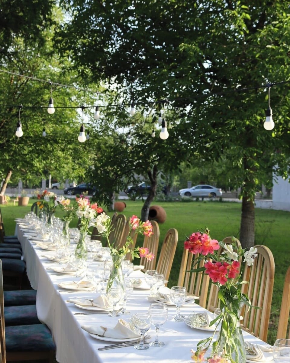 Outdoor banquet area