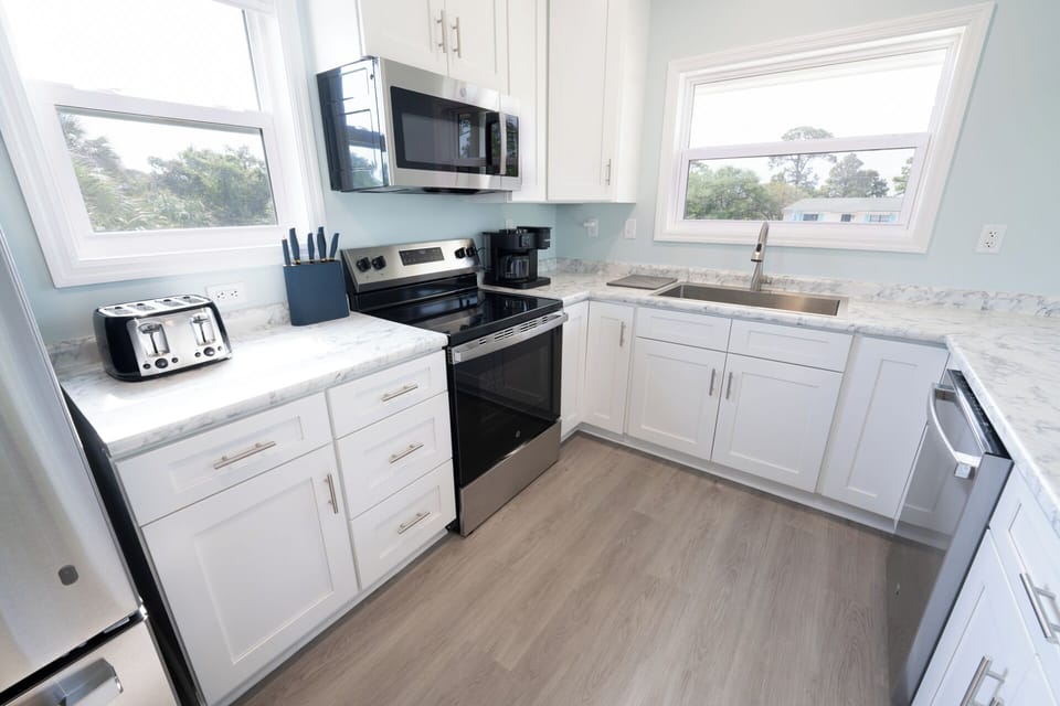 Brand new stainless steel appliances