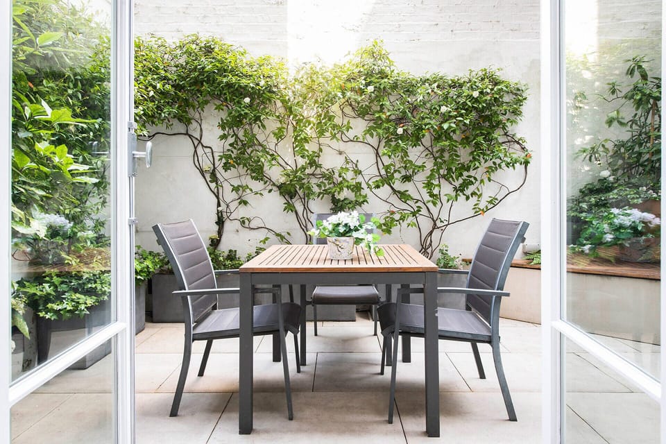 Patio for dining and enjoying the outdoors.