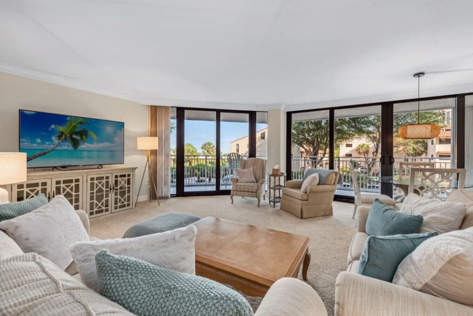 Living room with views of the beach