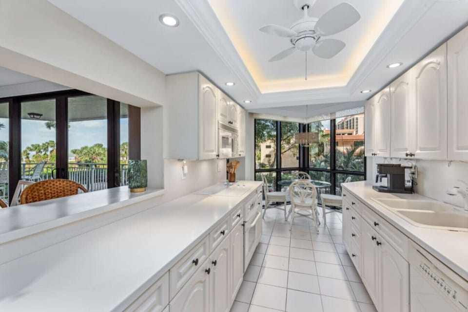 Kitchen with all the bakeware, cookware, and space needed for a relaxing getaway