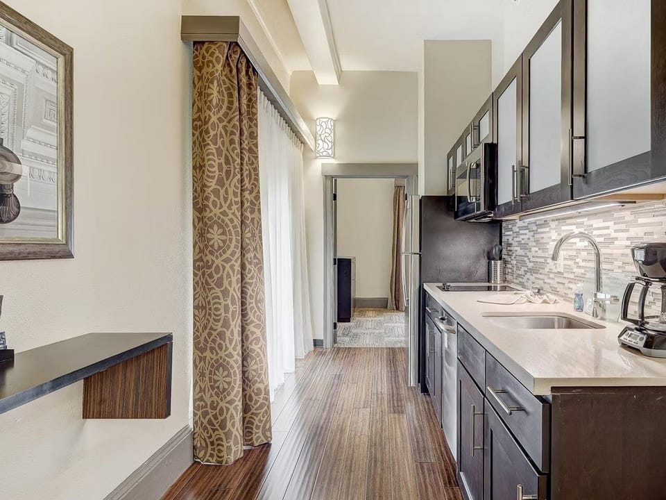 Prepare quick breakfasts in the sleek, well-equipped kitchenette.