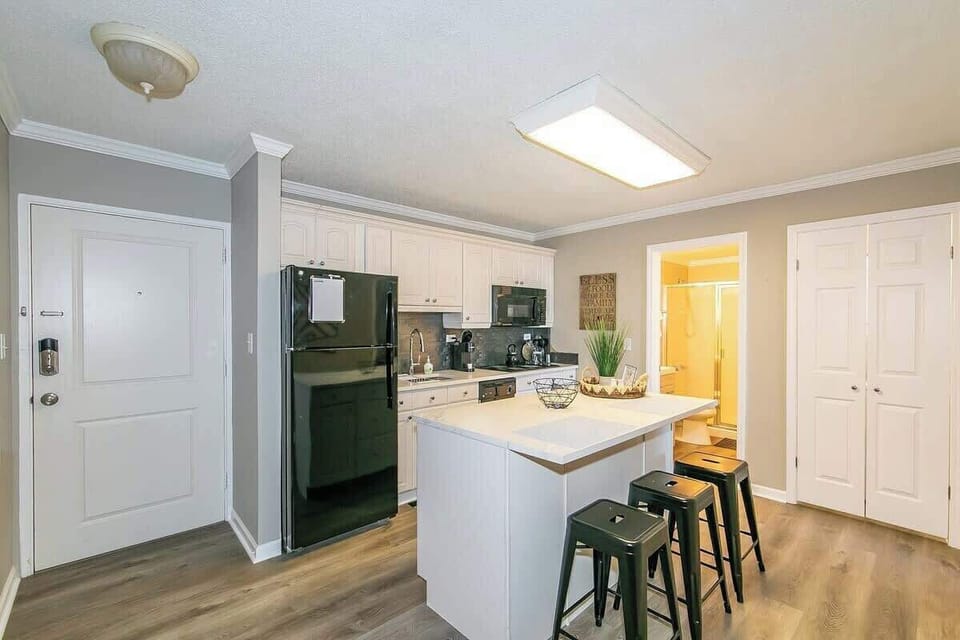Fully stocked kitchen with an island
