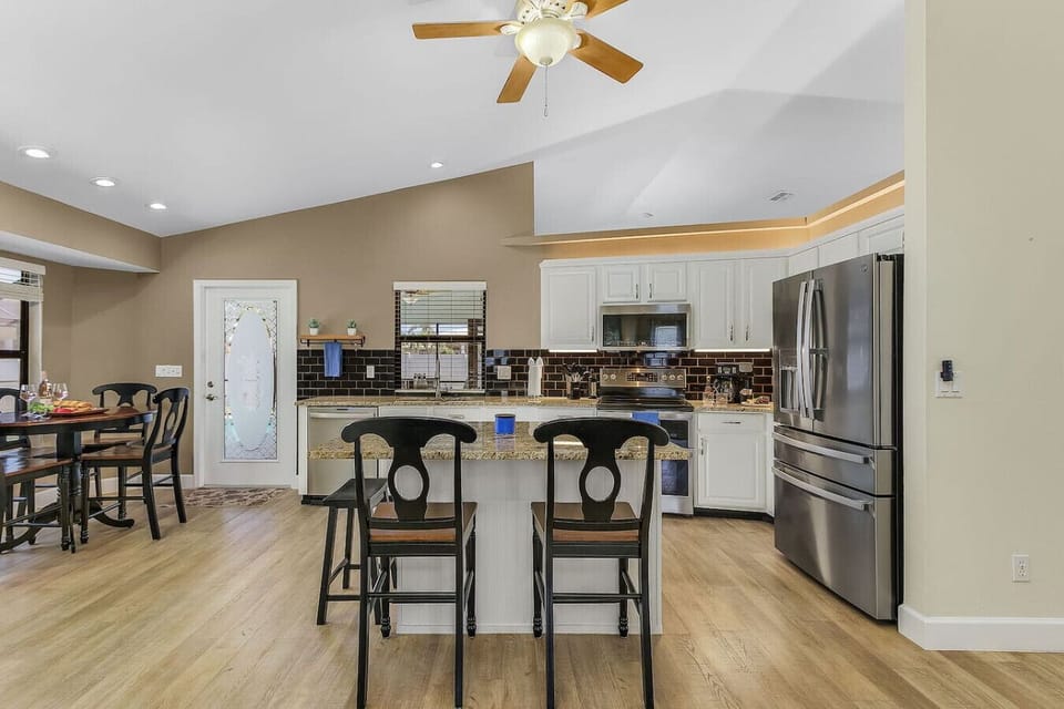 An open concept floor plan lets you enjoy your company