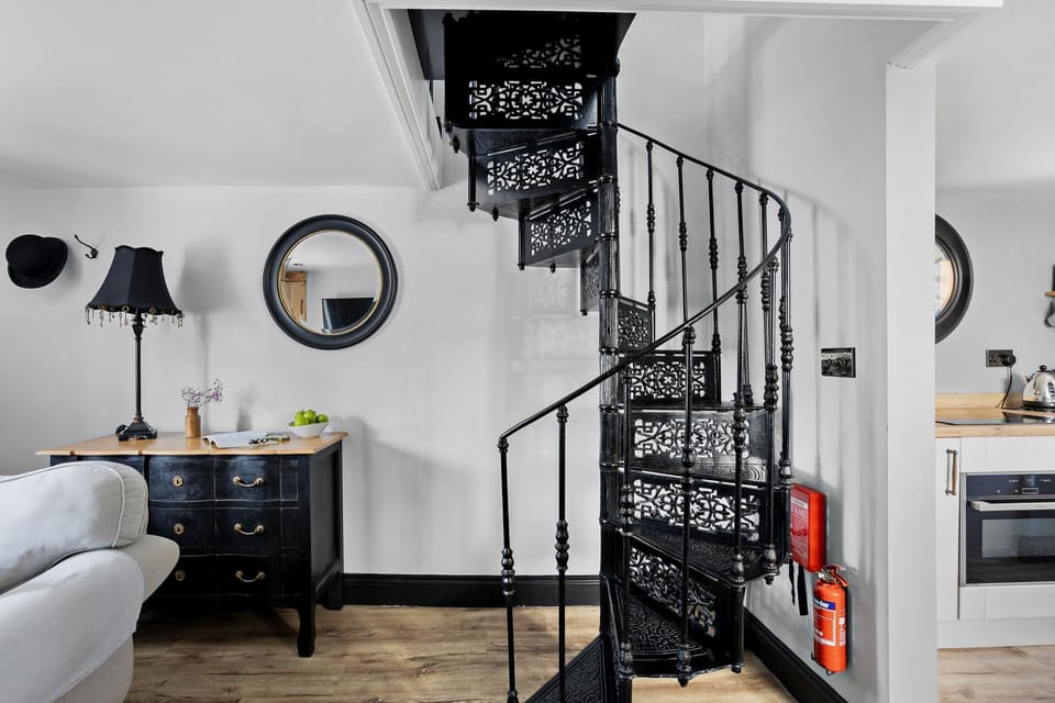 Character stairs leading to upper floor - Apothecary Cottage