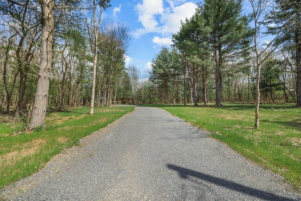 Driveway from the street to the site
