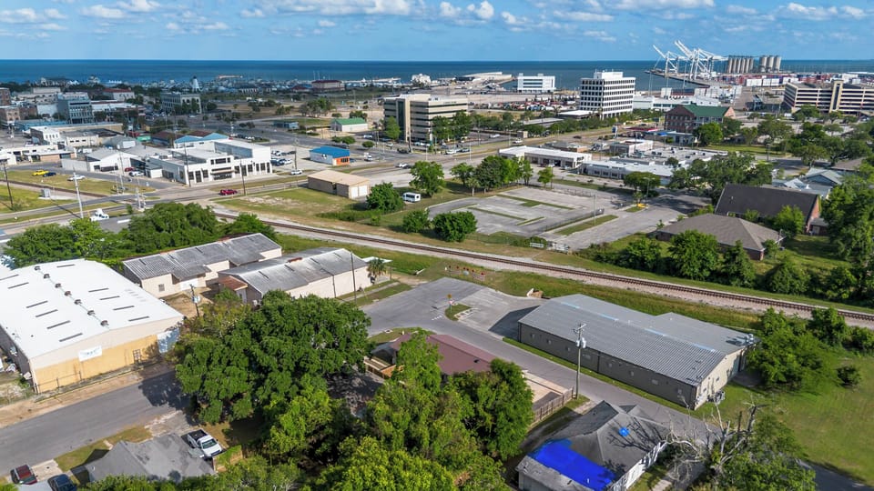 Aerial view of Downtown Gulfport 