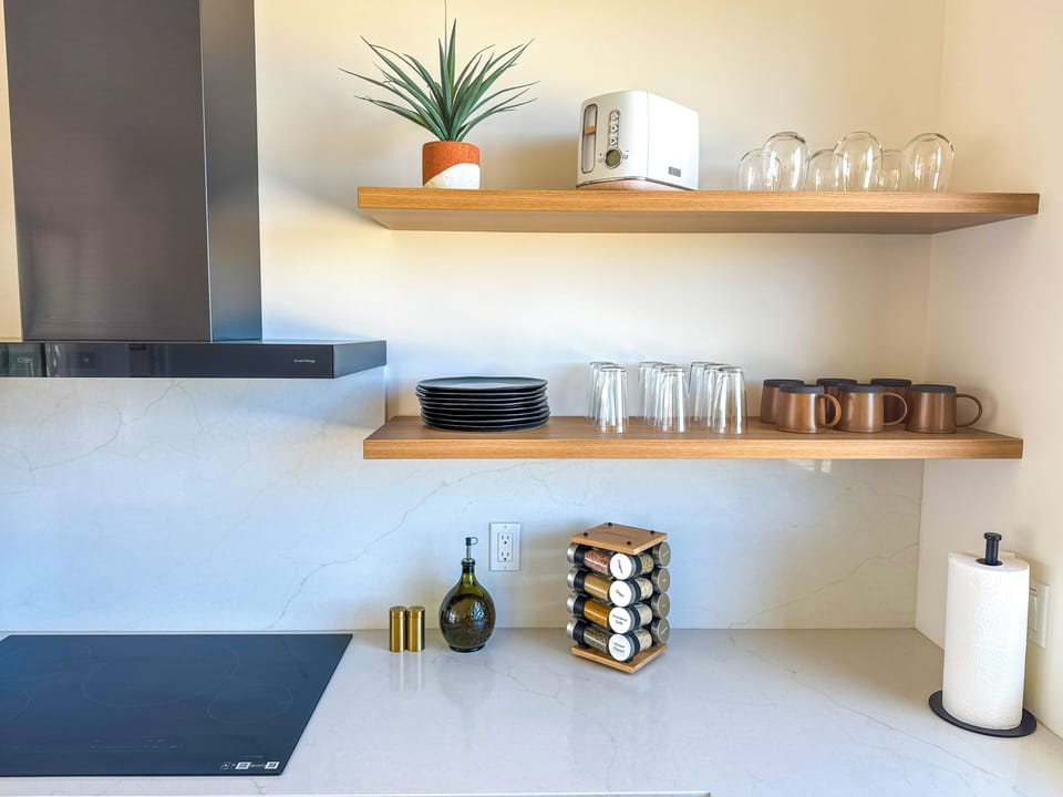 A well-stocked kitchen with all the essentials,