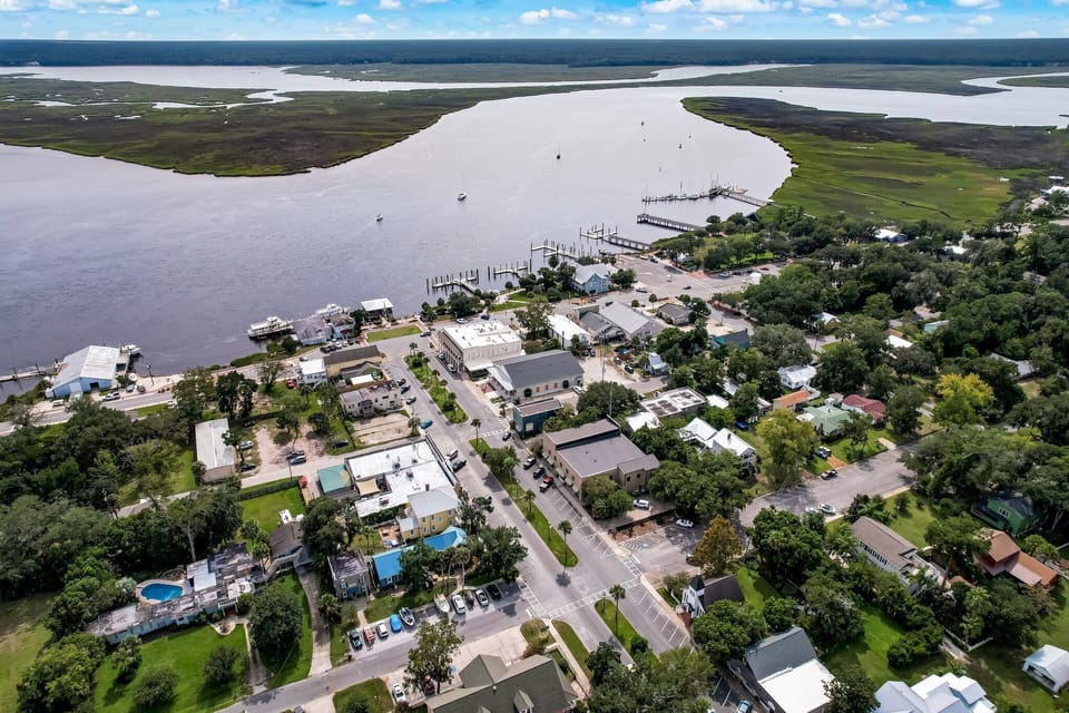 Aerial of the Heart of Downtown St. Marys