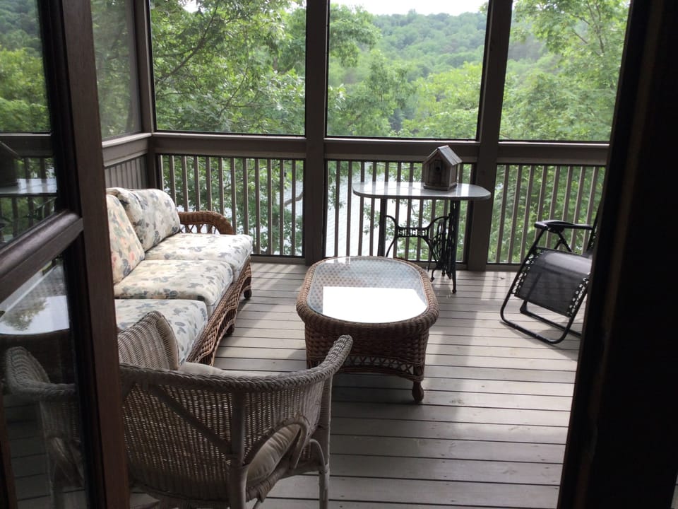 Screened porch upstairs