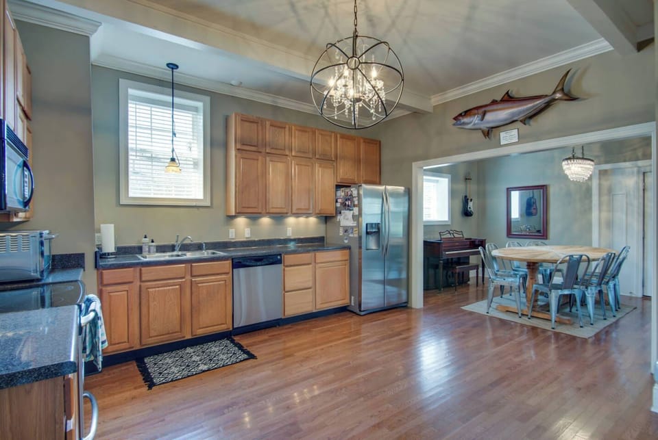A gourmet kitchen fully stocked with everything you could require for preparing meals during your visit!