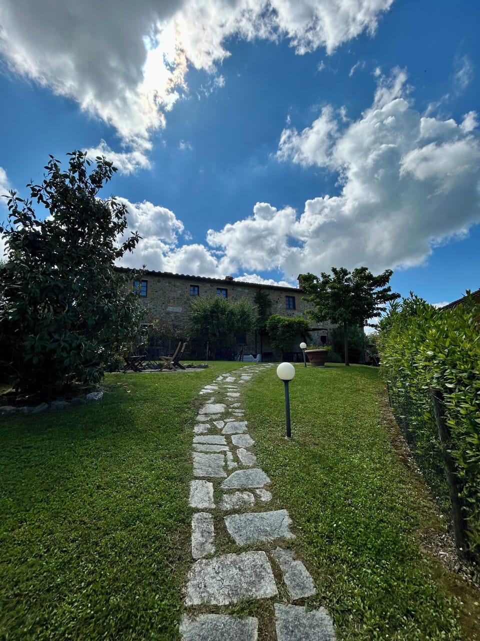 The approach to this property from its private garden