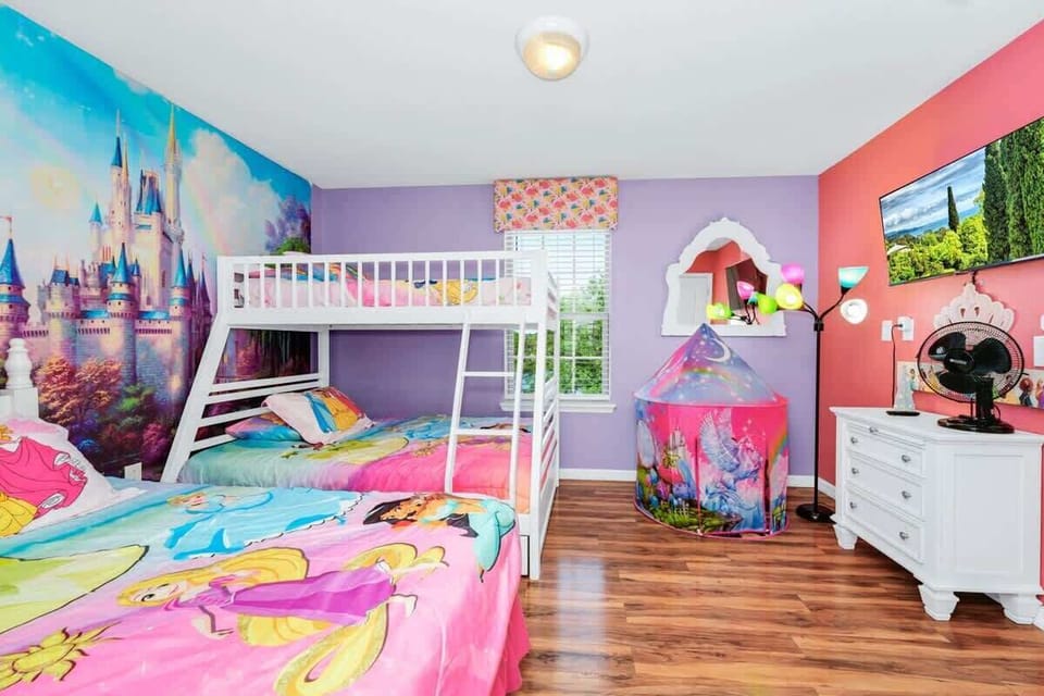 A dreamy retreat fit for royalty in the Princess-themed bedroom.