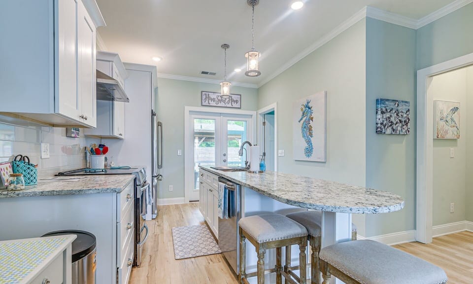 Great place to cook and opens to the back screened porch!