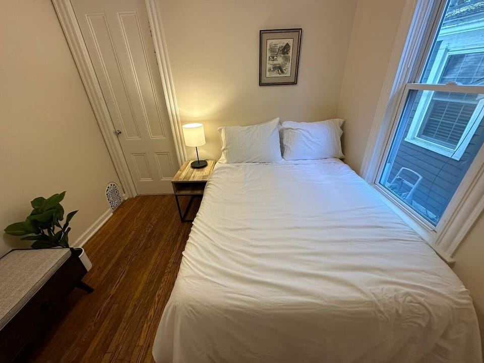 Plush queen size bed for your comfort.