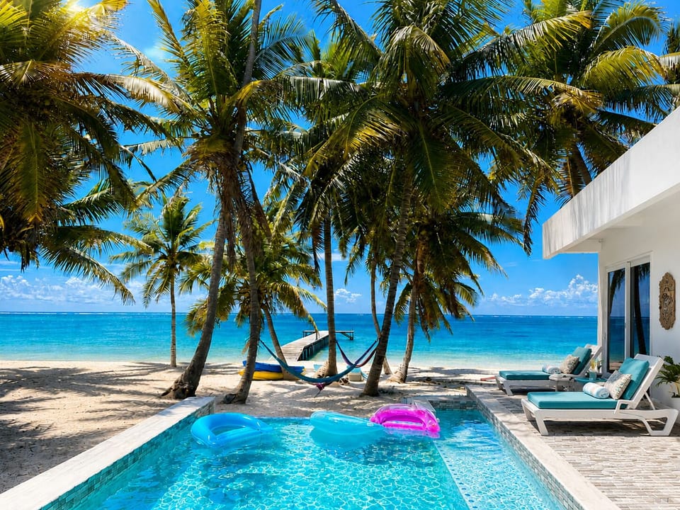 Escape to your own private beachfront sanctuary on Ambergris Caye, Belize
