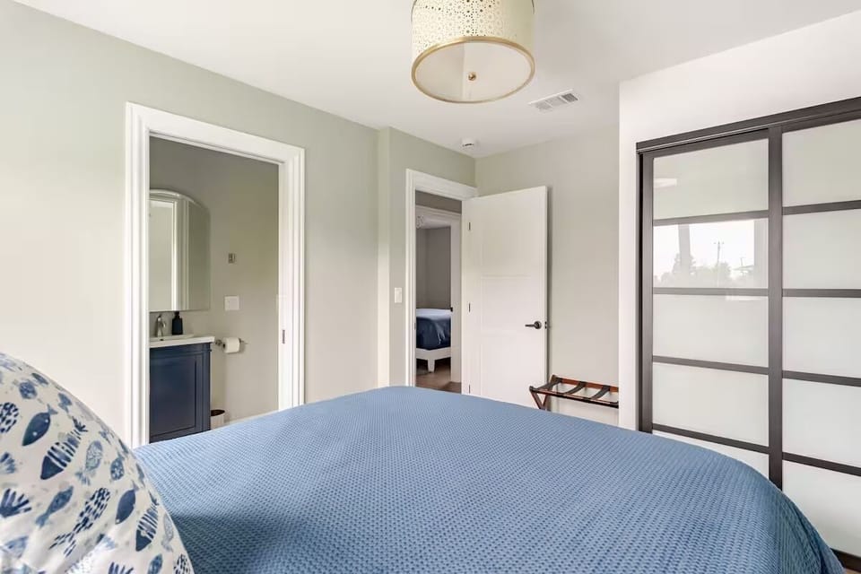 Primary bedroom with attached bathroom