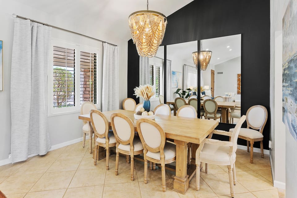 Dining area with seating for 8