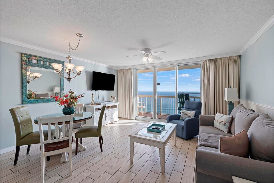 Living room and dining area