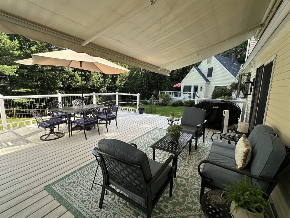 Deck of the main house looking at towards the cottage