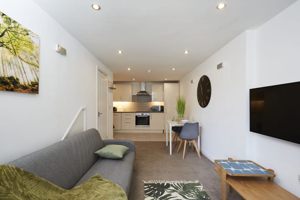 Modern, stylish living room with comfortable seating—perfect for relaxing after a long day