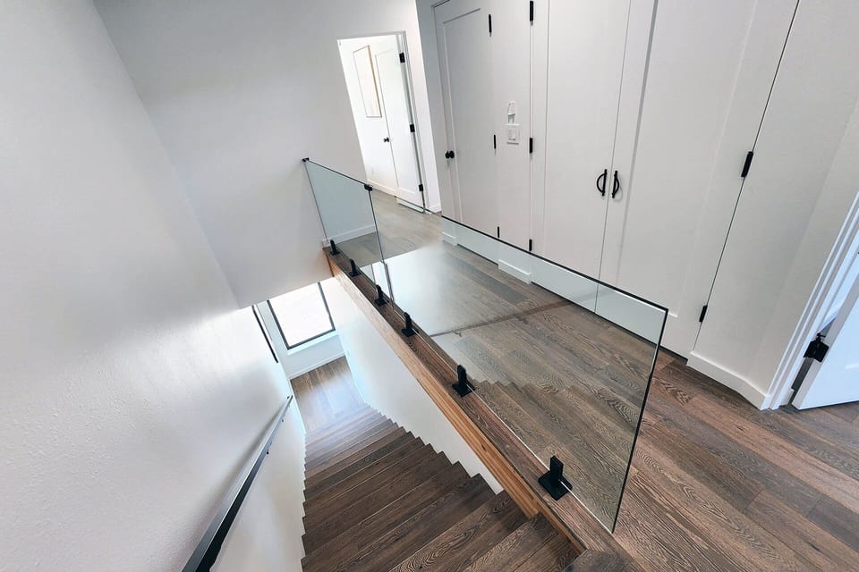 Take the stairs up to the third floor where three bedrooms are found.
