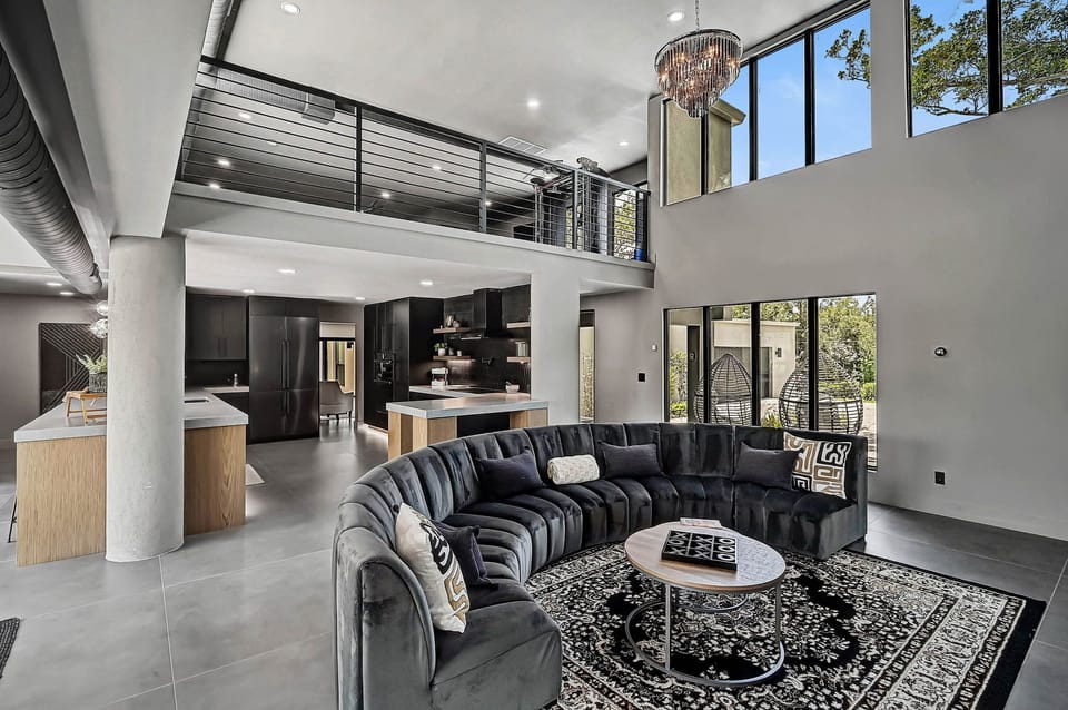 Spacious design makes gathering easy, with clear flow throughout.