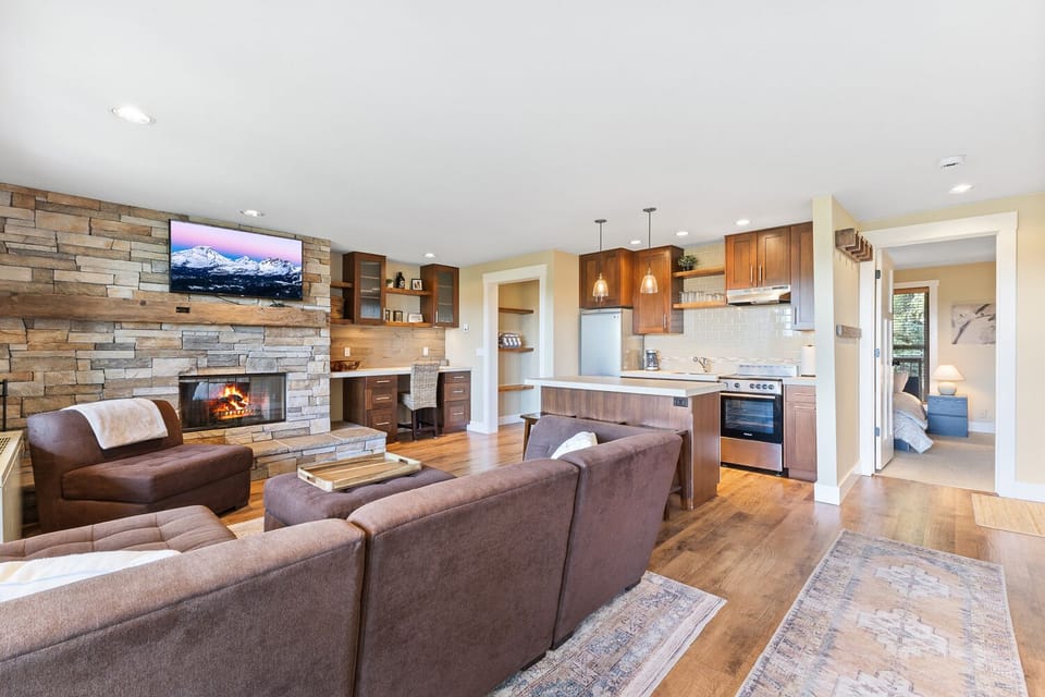 Living room and kitchen
