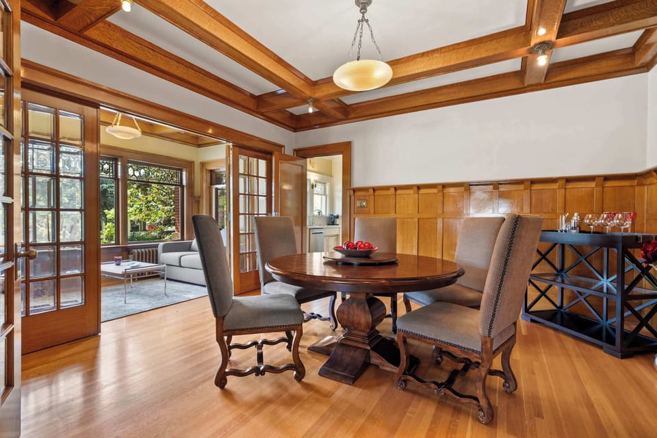 Elegant Dining with French Door Views