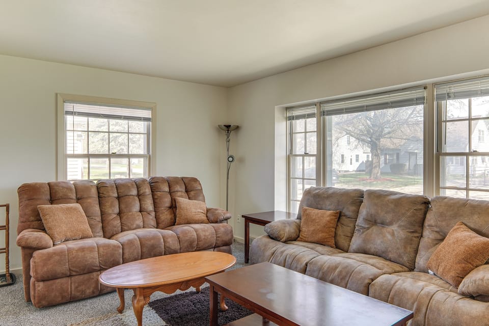 Waterloo Vacation Rental | 3BR | 1BA | 1,532 Sq Ft | 4 Steps to Enter