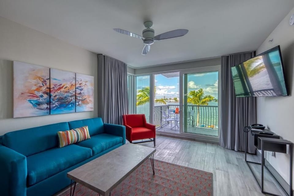 Lounge on the sofa and drift into ocean breezes.