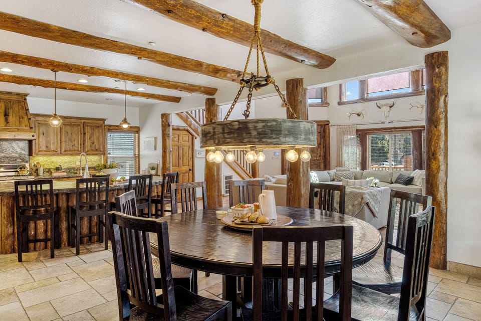 Round dining table.