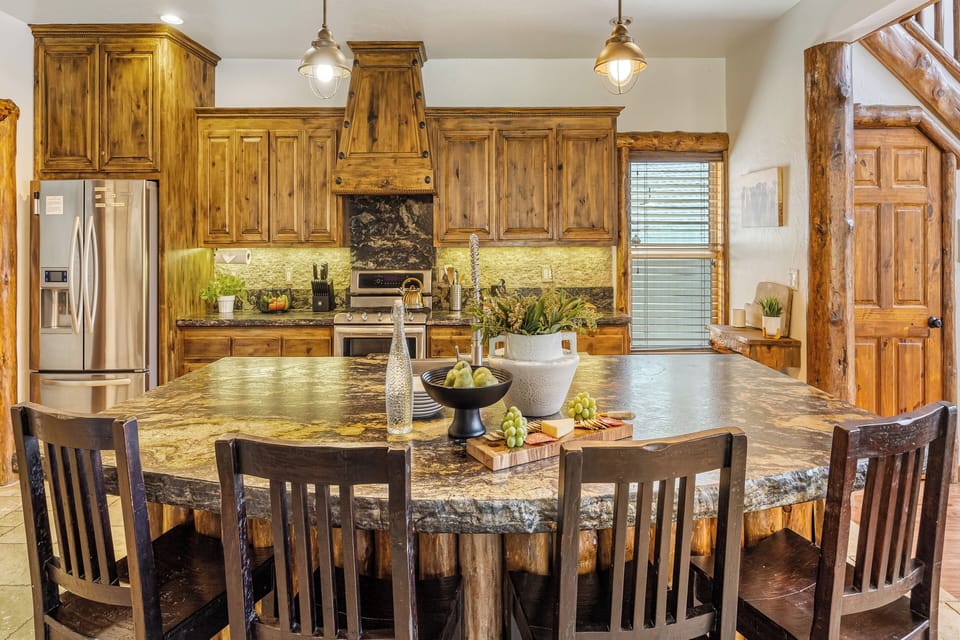 Kitchen island with barstool seating - enhance your breakfast experience!