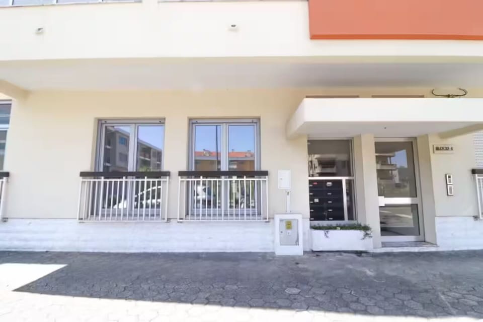Front entrance of the building - lower level apartment