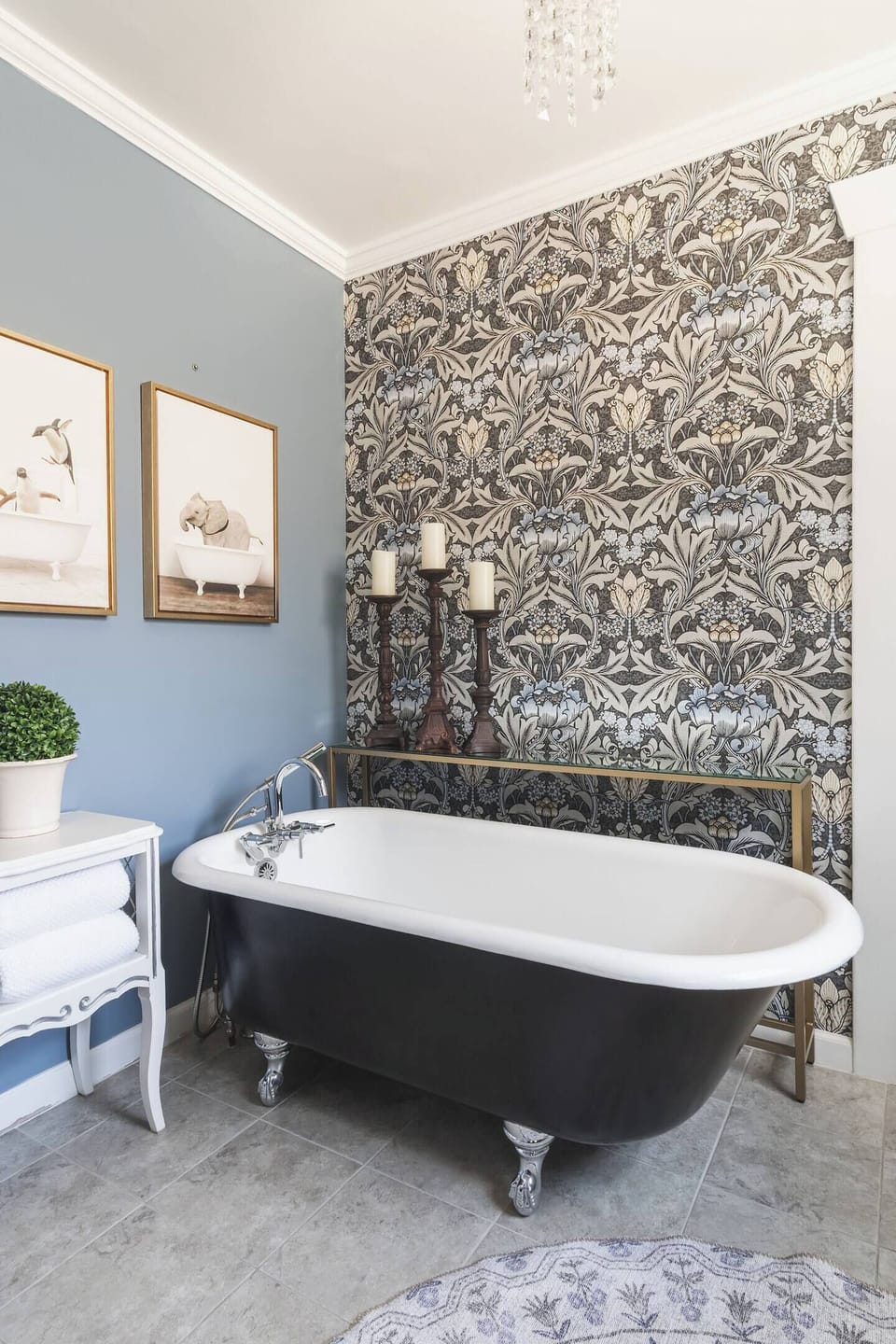 Take a relaxing soak in the clawfoot tub, wrap up in the plush cotton towels & step onto the heated floor! There's also a separate shower (not pictured).