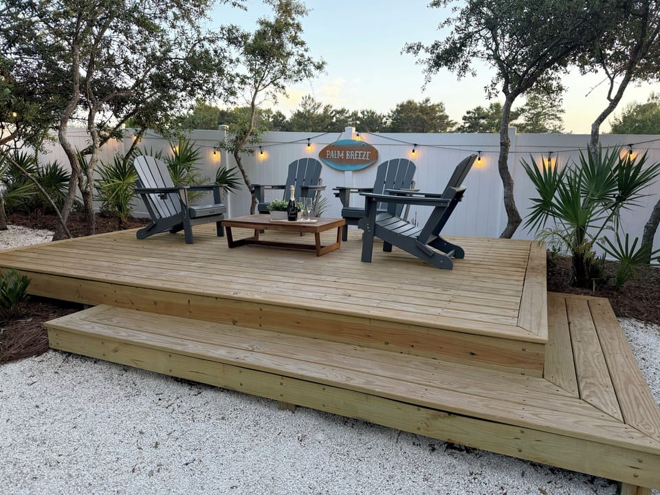 Private backyard space - comfortable seating. Comes with use of propane grill.