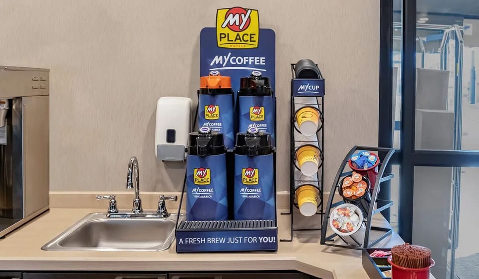 Start your morning with fresh coffee and quick refreshments.