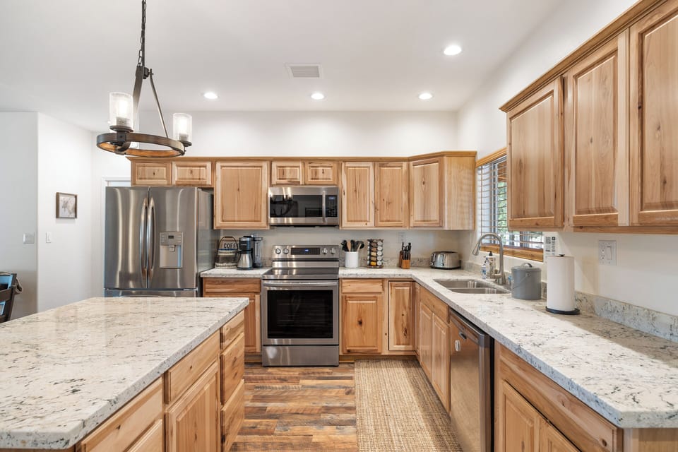 Cheerful kitchen, with cooking utensils 