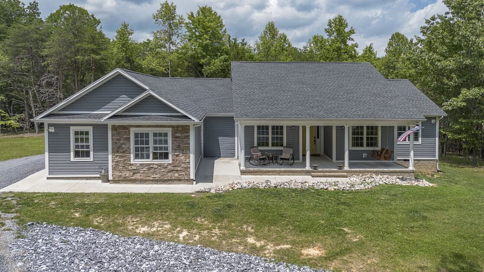 Front view of the home`s exterior.