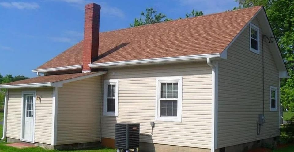 Rear of house and 2 car driveway