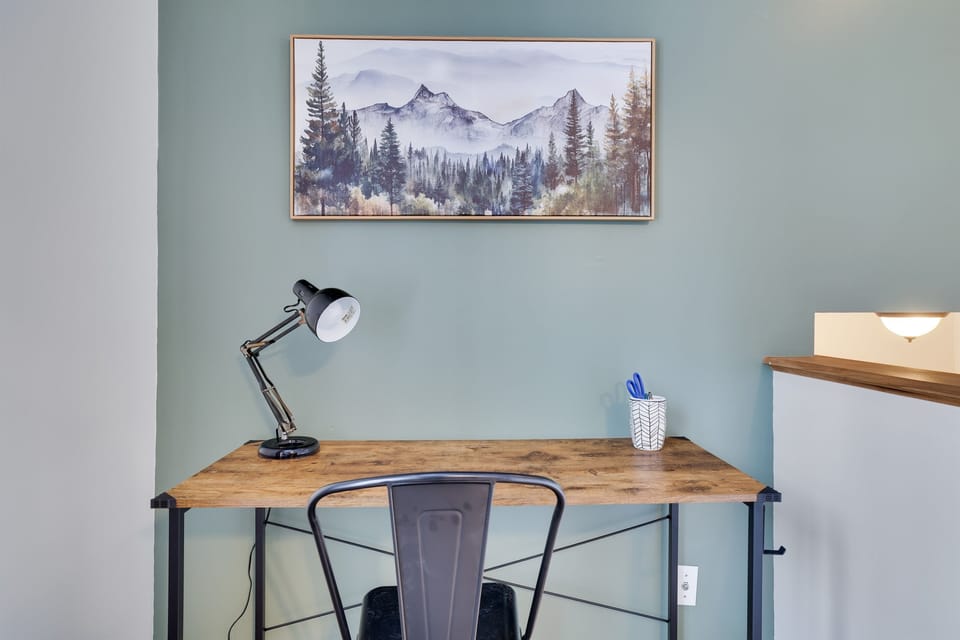 Desktop workspace just off the family room.