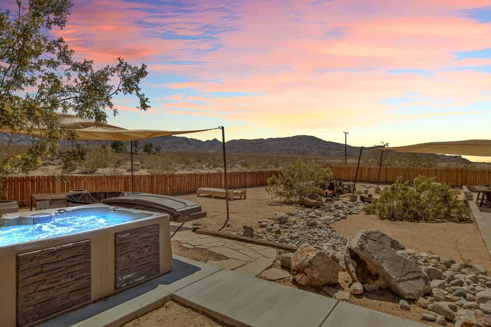 Step into the hot tub and look at the views!